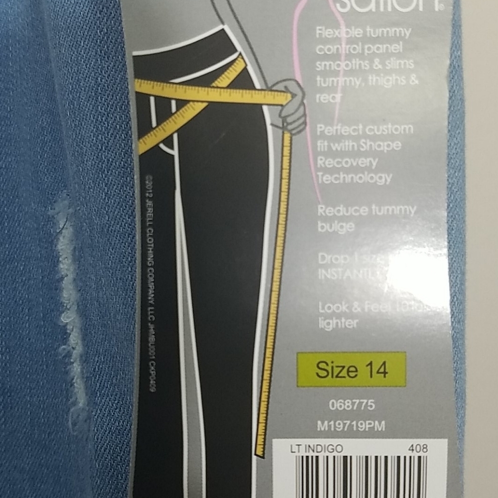 Slim-Sation Cropped Ankle Jeans destroyed lace light wash frayed hem skinny NEW - Picture 5 of 9